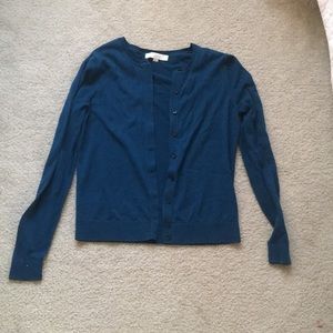 Peacock blue LOFT cardigan in size M